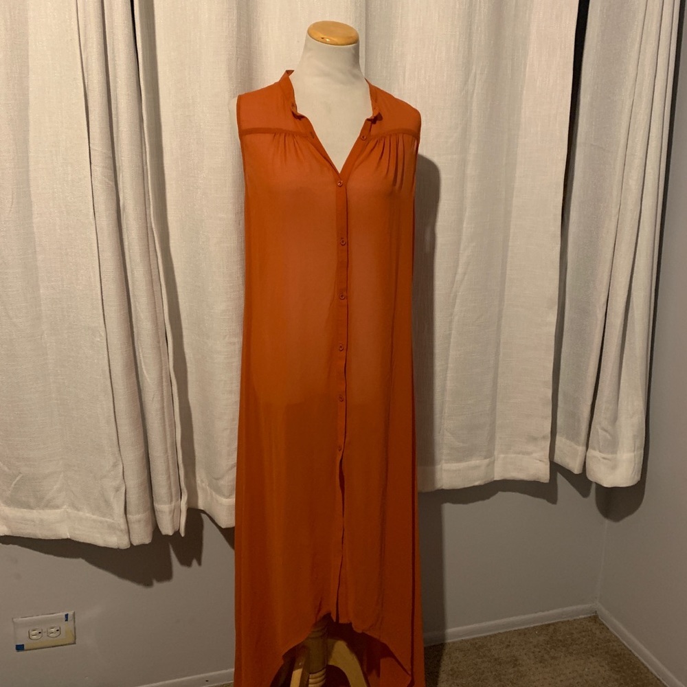 Finders Keepers Orange Sheer Dress